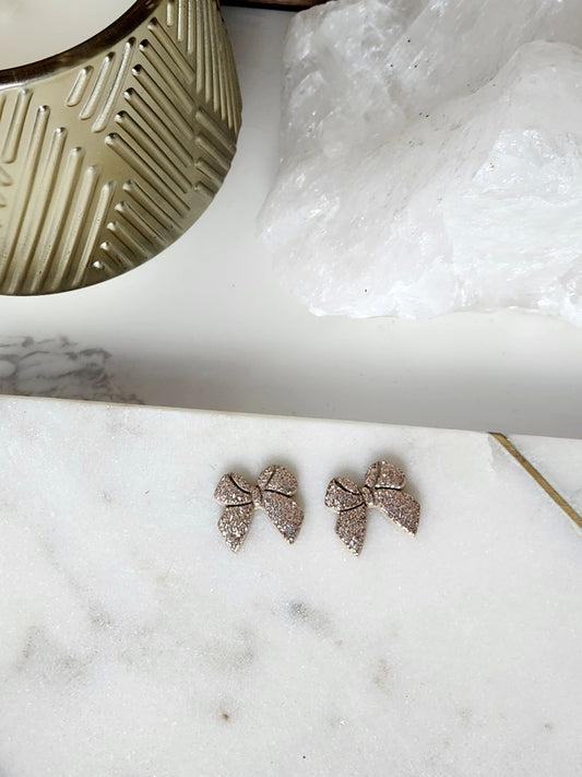 Gold Bow Studs