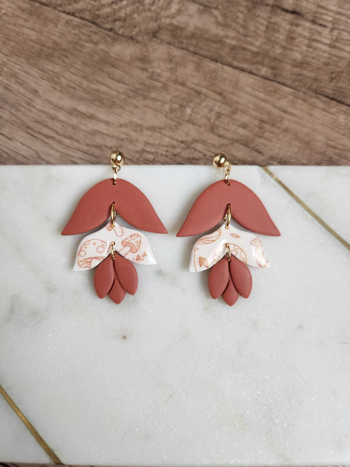 Mushroom Floral Dangles