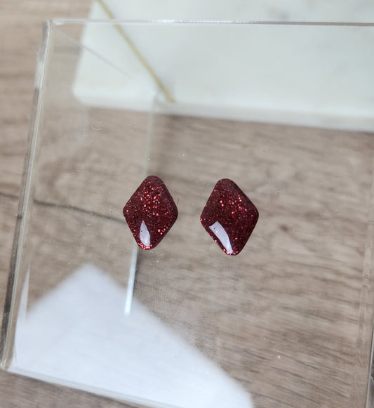 Red Shimmer Studs