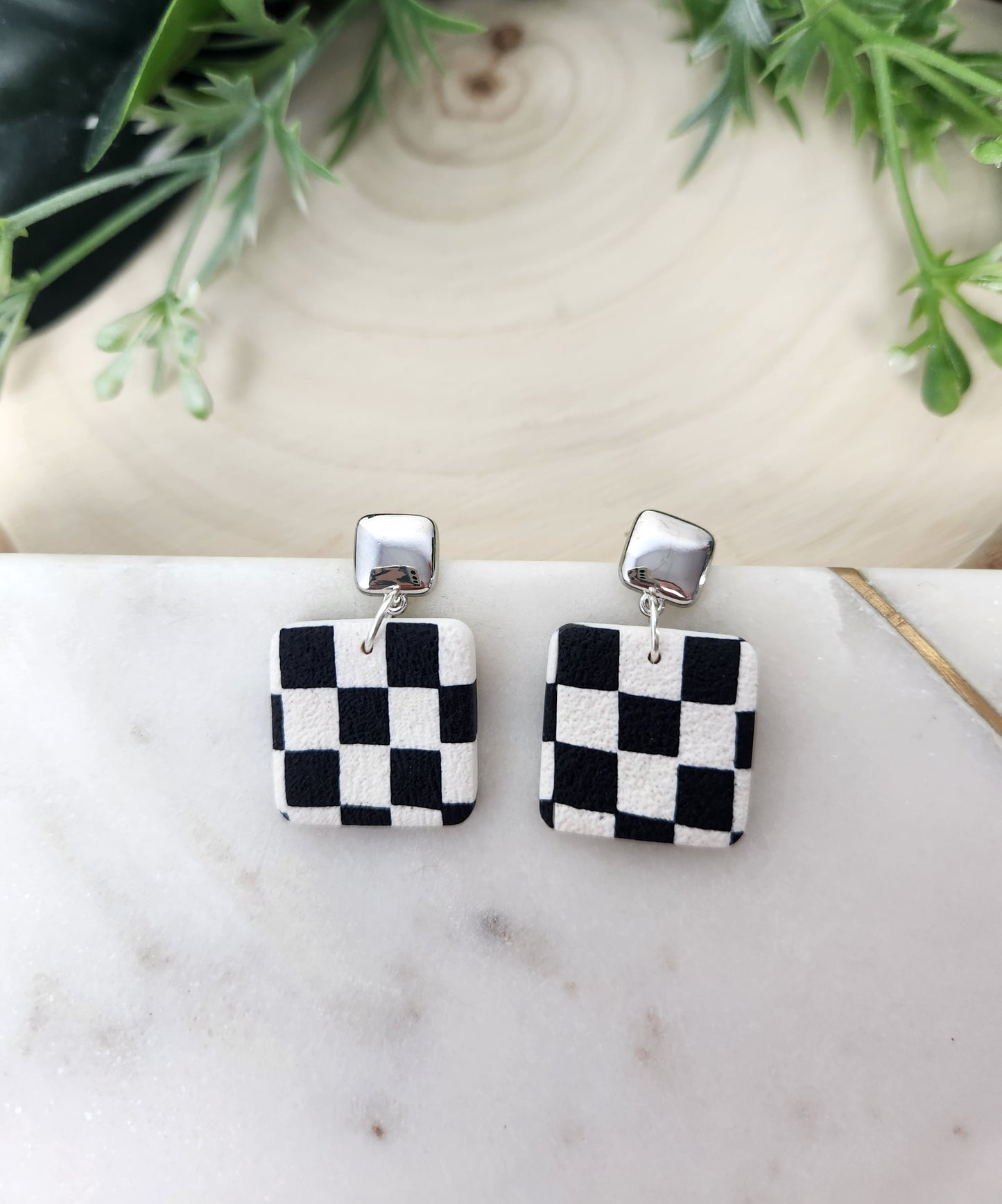 Checkered Square Dangles