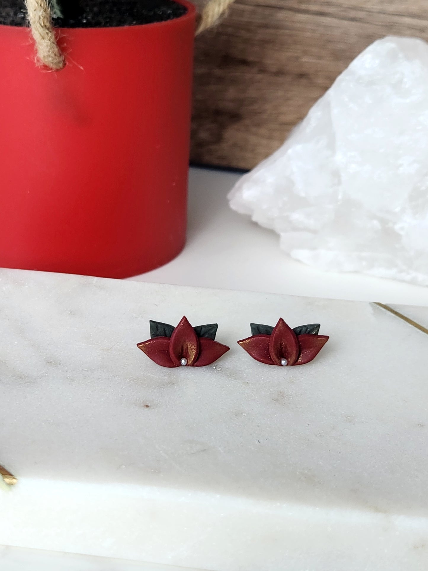 Poinsettia Studs