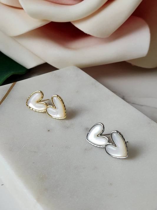 Shell Heart Studs